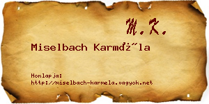 Miselbach Karméla névjegykártya